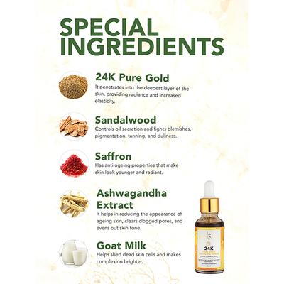 Clovia Botaniqa 24K Pure Gold Facial Oil Serum with Saffron & Goat Milk 30 ml - Facial Kits