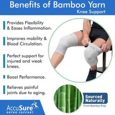 AccuSure Orthopedic Pain Relief Bamboo Yarn Knee Cap - Gray (xL) 1's - Knee/Ankle/Leg/Foot Supports