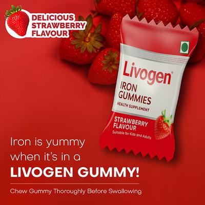 LIVOGEN STRAWBERRY FLAVOUR IRON Gummies 30's - Anaemia-VMA