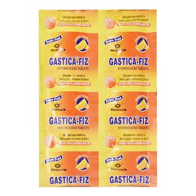 Gastica Fiz Sugar Free Orange Flavour Effervescent Tablet 6'S - Ulcer/Reflux/Flatulence-Aaa