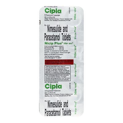 Nicip Plus Tablet 10'S - Pain relief-Nsa