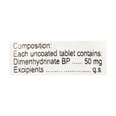 Draminate 50mg Tablet 10'S - Vertigo-Ant