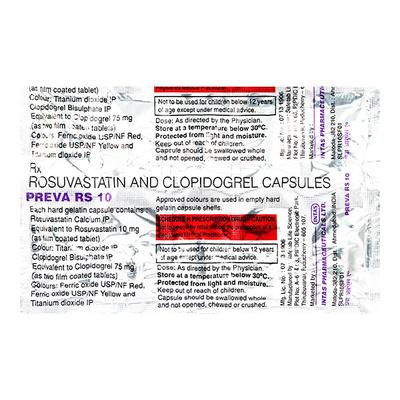 Preva RS 10/75mg Capsule 10'S - High Cholesterol-Dys