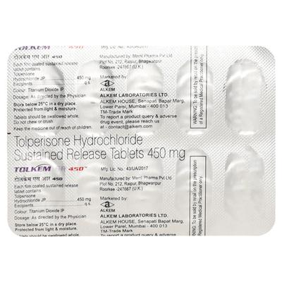 TOLKEM SR 450mg Tablet 10's - Muscle Spasm-Mus