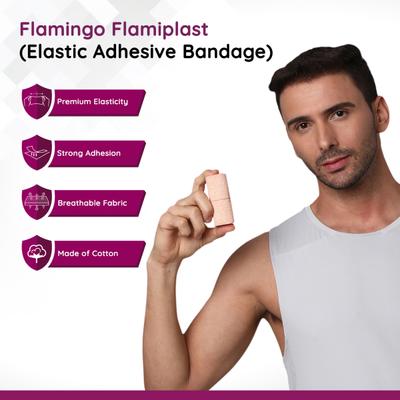 Flamingo Flamiplast Elastic Adhesive Bandage (OC - 2065) (10 cm x 4/6 m) 1's - Bandages & Dressings
