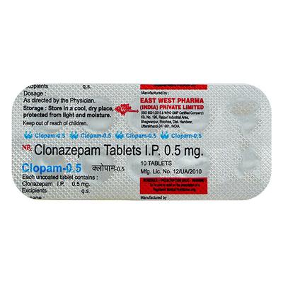Clopam 0.5mg Tablet 10'S - Anxiety-Anx
