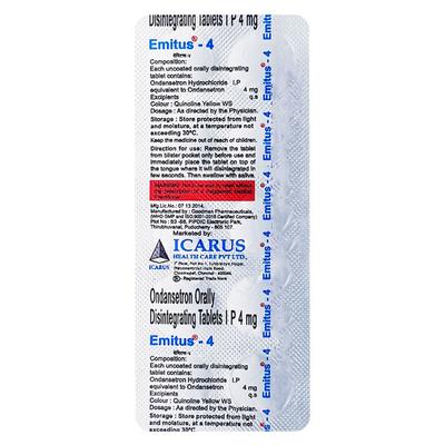 Emitus 4mg Tablet 10'S - Vomitting/Emesis-Ant