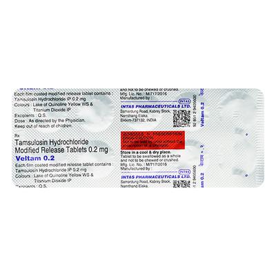 Veltam 0.2mg Tablet 10'S - Bladder And Prostate Disorders-Dru
