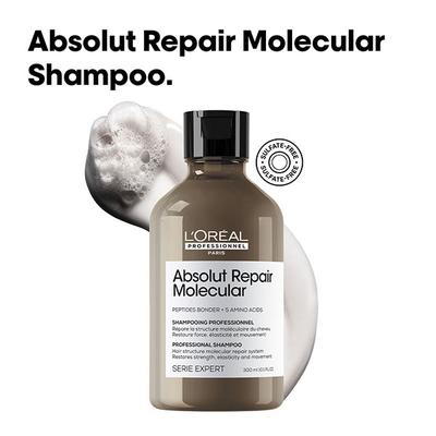 L'Oreal Professionnel Absolut Repair Molecular Sulfate-Free Deep Repairing Shampoo for Damaged Hair 300 ml - Shampoos