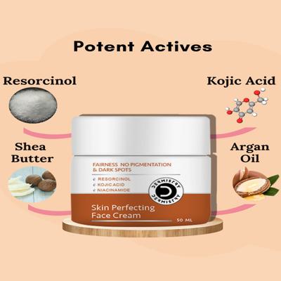 Dermistry No Pigmentation Kojic Acid Skin Perfecting Face Mask 50 ml + No Pigmentation Kojic Acid Skin Perfecting Face Cream 50 ml - Face Creams