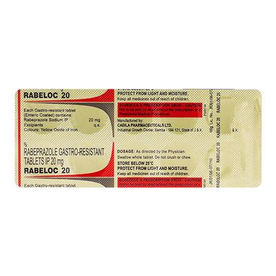 Rabeloc 20mg Tablet 10'S - Ulcer/Reflux/Flatulence-Aaa