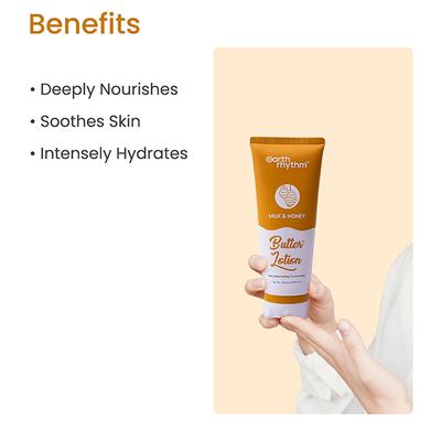 Earth Rhythm Milk and Honey Butter Lotion 200 gm - Lotions & Creams