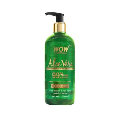 Wow Life Science Skin Science 99% Pure Aloe Vera Gel Multipurpose for Skin and Hair 500ml - Face Moisturizers