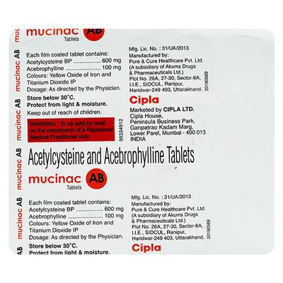 MUCINAC AB Tablet 15's - Asthma/COPD-Ast