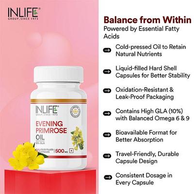 INLIFE Evening Primrose Oil 500 mg Capsules 60's - Women Health