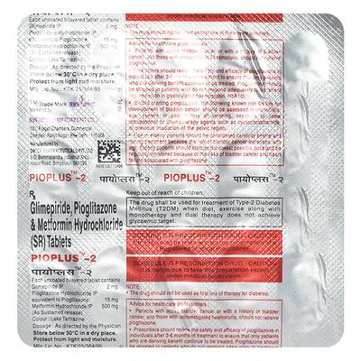 Pioplus 2mg Tablet 15'S - Diabetes-Ant