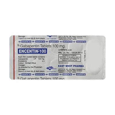 Encentin 100mg Tablet 10'S - Neuropathic Pain-Dru