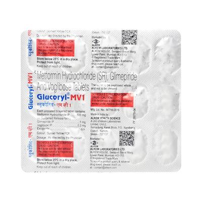 Glucoryl MV 1 Tablet 15'S - Diabetes-Ant