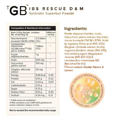 The Good Bug IBS Rescue D & M 3.5Bn Sachet 15's - Digestive Health