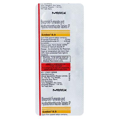 Lodoz 2.5mg Tablet 10'S - Hypertension-Bet