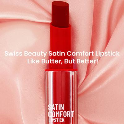 Swiss Beauty Satin Comfort Lipstick-Wine Dine 3 gm - Lipsticks