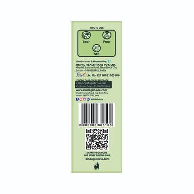 Zindagi Stevia Natural Sweetener Sachets (Pack of 1 gm x 100's) - Sugar Substitute