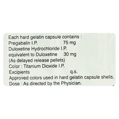 PREGALIN D 75/30 Capsule 10's - Neuropathic Pain-Dru