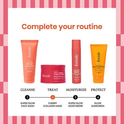 Foxtale Cherry-Collagen Whipped Clay Mask, Plumps, Firms, & Hydrates 75 gm - Masks & Peels