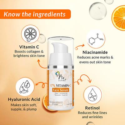 Fixderma 17% Vitamin C Face Serum 15 gm - Face Creams