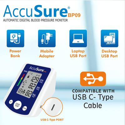 AccuSure Automatic Digital Blood Pressure Monitor - Grey (BP09) 1's - Blood Pressure Monitor Device