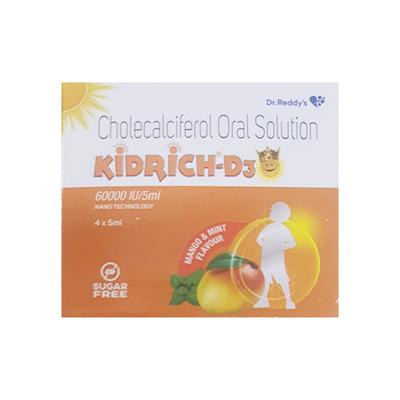 KIDRICH D3 SUGAR FREE MANGO & MINT FLAVOUR Oral Solution 5ml - Supplements-Vit