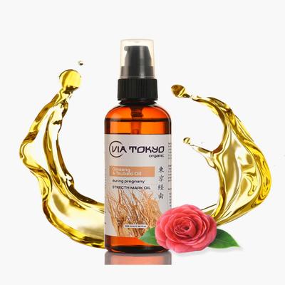 VIA TOKYO ORGANIC Ginseng & Tsubaki Oil Stretch Marks Oil, No Sulphates, No Paraben 100 ml - Stretch Mark Cream