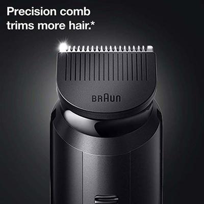 Braun Beard Trimmer 3, BT3321 for Men from Gillette, Hair Clipper, Lifetime Sharp Blades, 20 Length Settings Black and Vibrant Green 310 gm - Grooming Kits