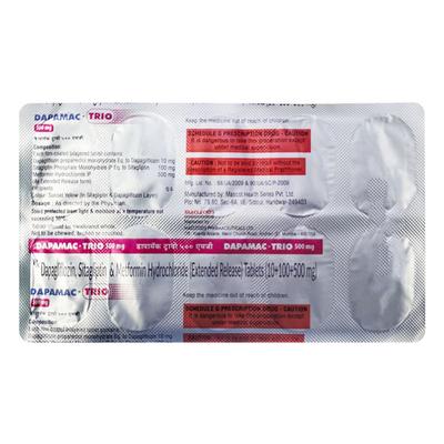 DAPAMAC TRIO 500mg Tablet 10's - Diabetes-Ant