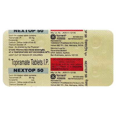 Nextop 50mg Tablet 10'S - Epilepsy/Convulsion-Ant