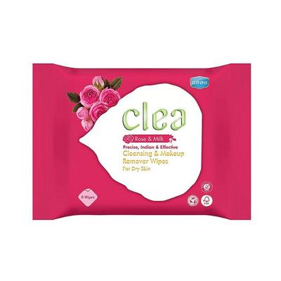 Clea Cleansing & Makeup Remover Wet Wipes (Rose & Milk) (8's Wipes/Pack) 1's - Make Up Removers