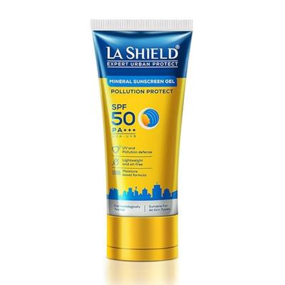 La Shield Pollution Protect Mineral Sunscreen Gel - SPF 50 PA +++ UVA - UVB 50gm - Face Sunscreen