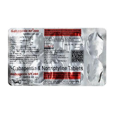 GABAGESIC NT 200 Tablet 10's - Neuropathic Pain-Dru