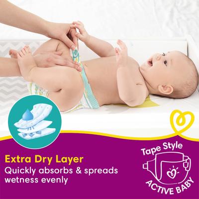 Pampers Active Baby Premium Taped Diaper Pants (L) 18's - Diapers & Wipes