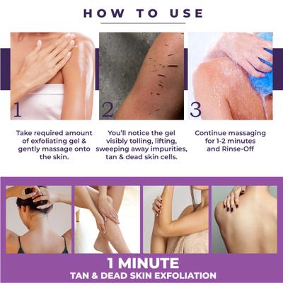 Sanfe Instant Tan and Dead Skin Removal Exfoliating Gel Visibly Removes Tan Exfoliates Dead Skin 100 gm - Scrubs & Exfoliants