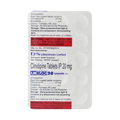 LNBLOC 20 Tablet 15's - Hypertension-Cal