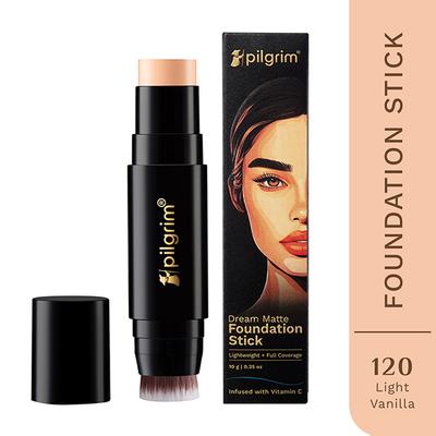 Pilgrim Light Vanilla Foundation Stick, Dream Matte, Lightweight, Full Coverage with Vitamin C 10 gm - Foundation