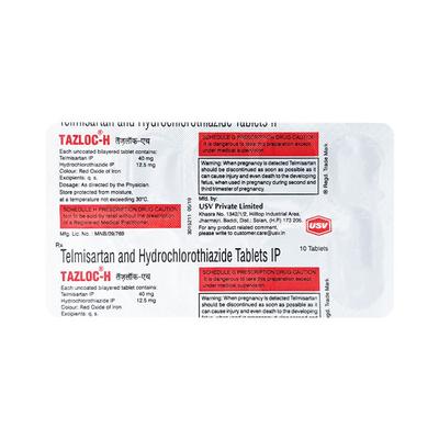 Tazloc H 40mg Tablet 10'S - Hypertension-Ang