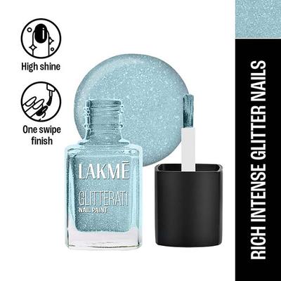 Lakme Absolute Glitterati Collection Nail Gloss 121 Icicle 12ml - Nail Polish