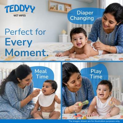Teddyy Baby Wet Wipes 72's - Diapers & Wipes