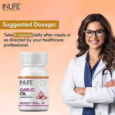 INLIFE Garlic Oil 500 mg Capsules 60's - Digestive Health