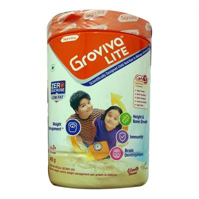 Groviva Lite Age 2+ Child Nutrition Supplement Powder Jar - Vanilla Flavour 400 g - Baby And Infant Supplements