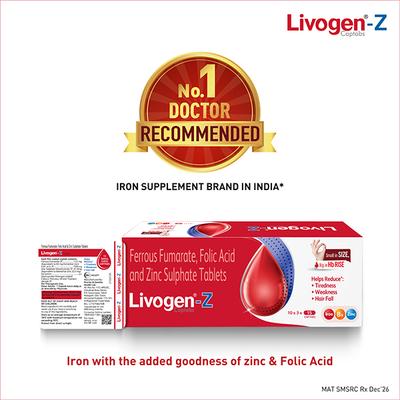 Livogen Z Captab 15'S - Iron Supplement/Anaemia-Vma