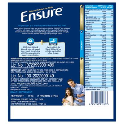 Ensure Nutritional Powder - Vanilla Flavour 1.9 kg (Refill Pack) - Daily Health Drinks
