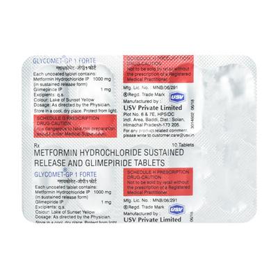Glycomet Gp1 Forte Tablet 10'S - Diabetes-Ant